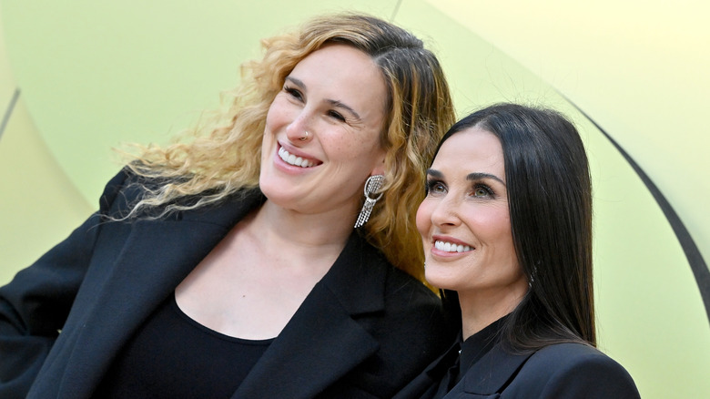 Rumer Willis and Demi Moore posing