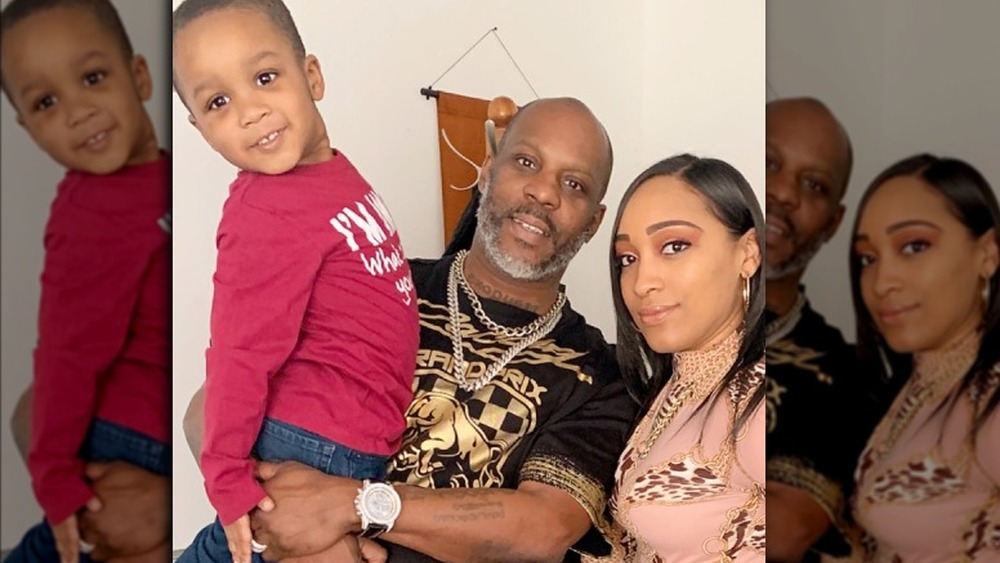 DMX with son Exodus and fiancee Desiree Lindstrom