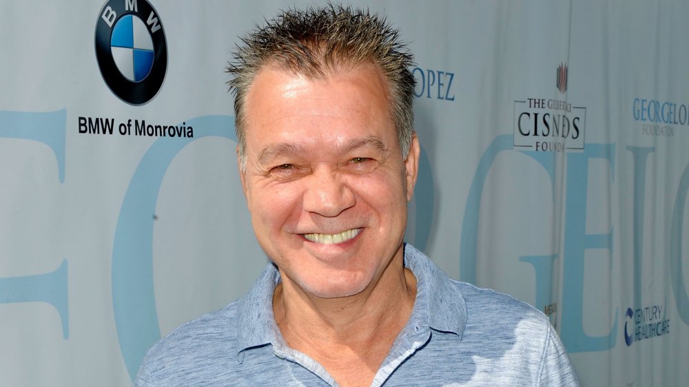  Eddie Van Halen smiling a celebrity gold tournament in 2017