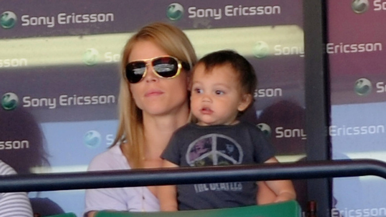 Elin Nordegren and her son at the Sony Ericsson Open