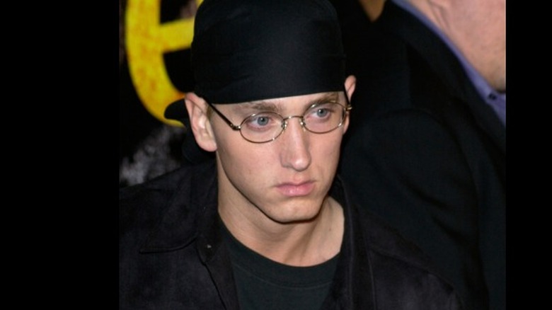 eminem wearing glasses at 8 mile premiere