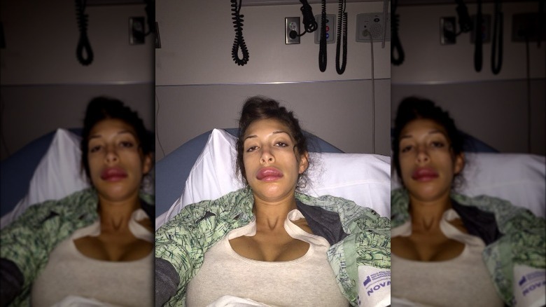 Farrah Abraham showing her plastic surgery