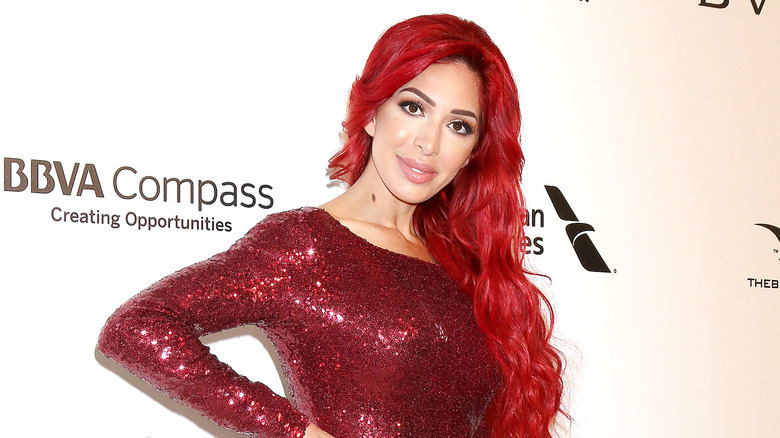 Farrah Abraham posing with red hair