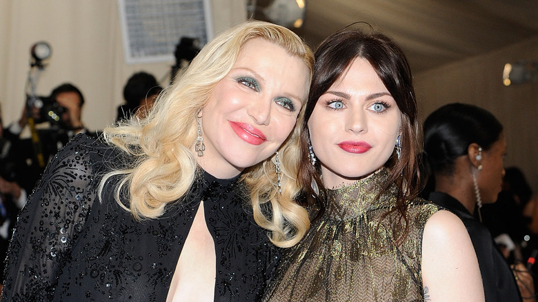 Courtney Love, Frances Bean Cobain, smiling