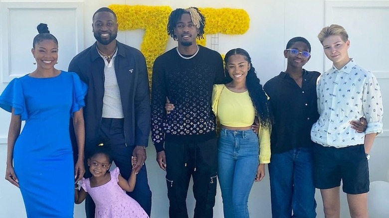 Gabrielle Union and Dwyane Wade with kids