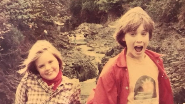 A young Gavin Newsom with his sister