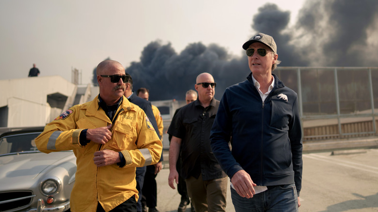 Gavin Newsom tours the fire damage