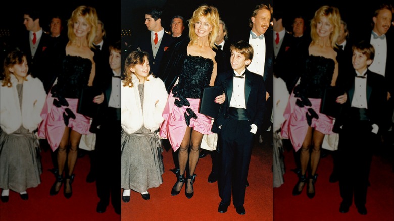 Goldie Hawn at an event with young Kate and Oliver Hudson