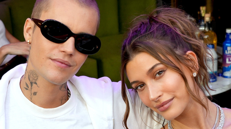 Justin Bieber and Hailey Bieber smiling