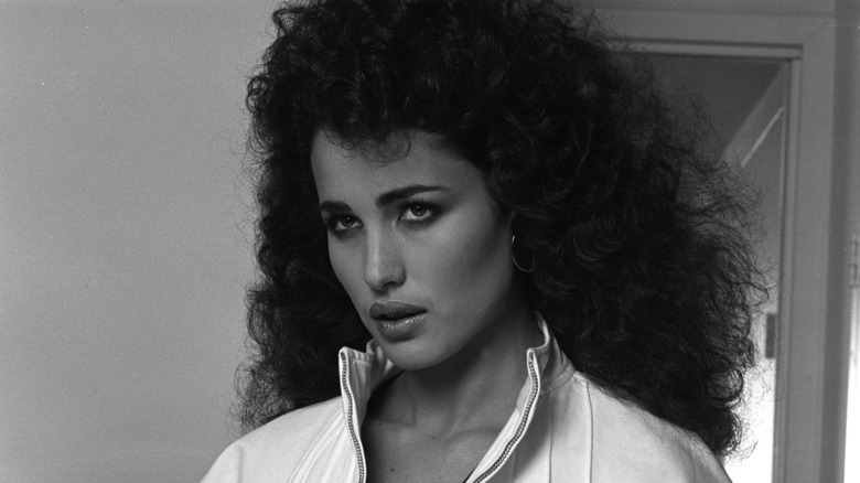 Andie MacDowell modeling in the '80s