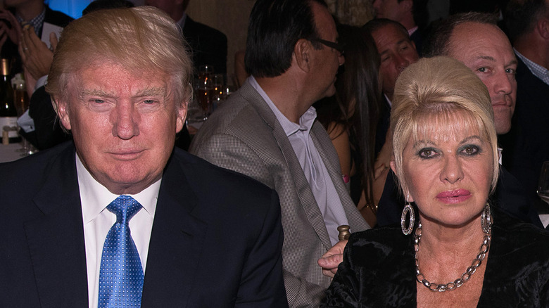 Donald Trump and Ivana Trump sitting together