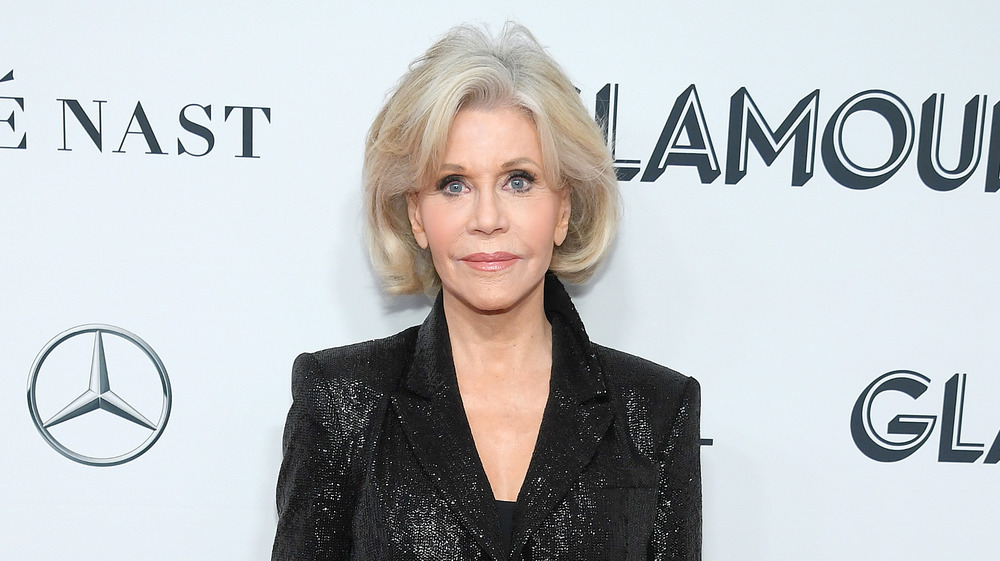 Jane Fonda looking serious