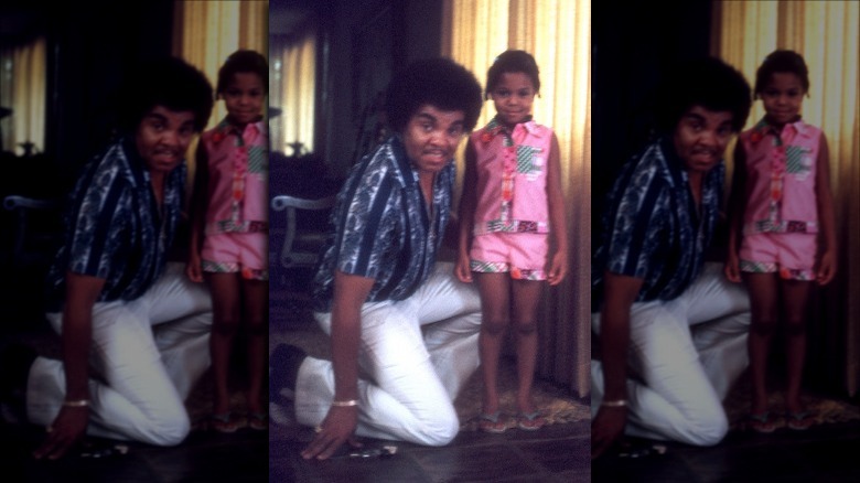 Young Janet Jackson with dad Joe Jackson