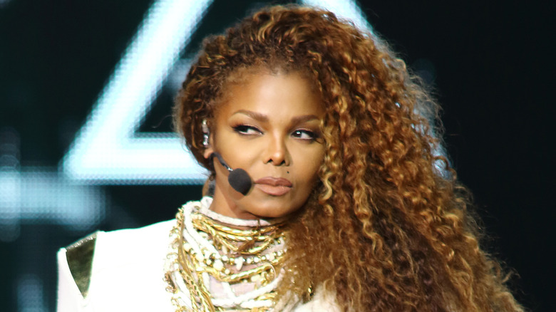 Janet Jackson looking to the side