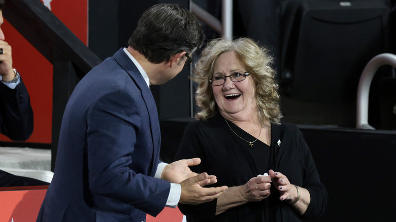 JD Vance's mother Beverly Aikins cheering at the 2024 RNC.