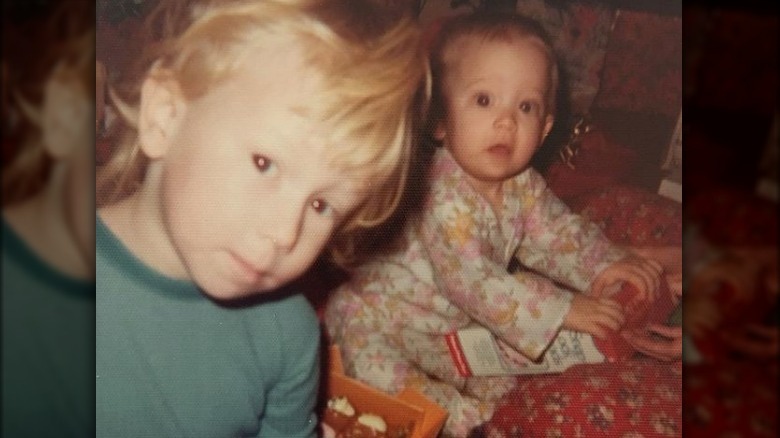 Jenna Jameson and her brother Tony taking a selfie as kids