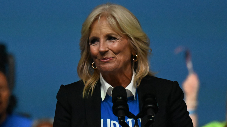 Jill Biden, smirking