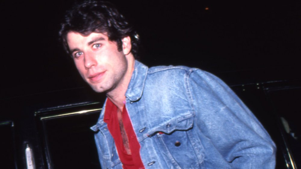 John Travolta in a denim jacket in the 1970s