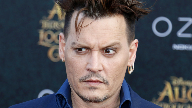 Johnny Depp pulling a face