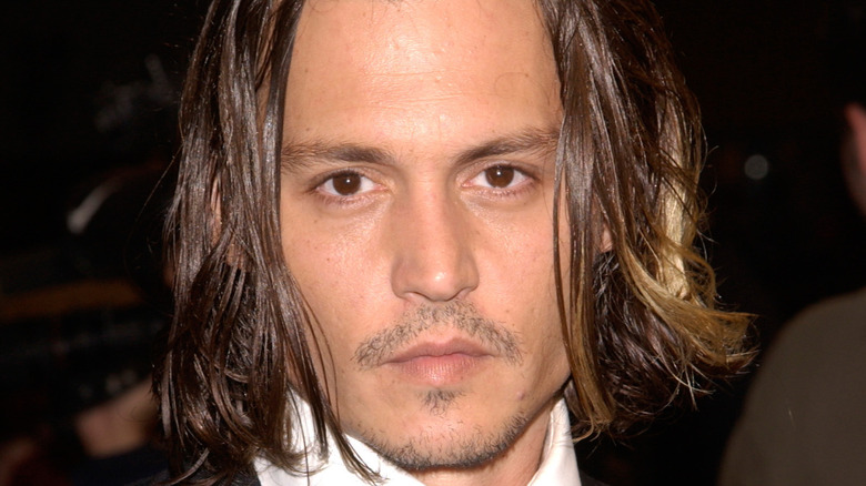 Johnny Depp looking at camera