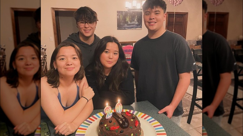 Joel, Aaden, Leah, and Alexis celebrate their 20th birthday