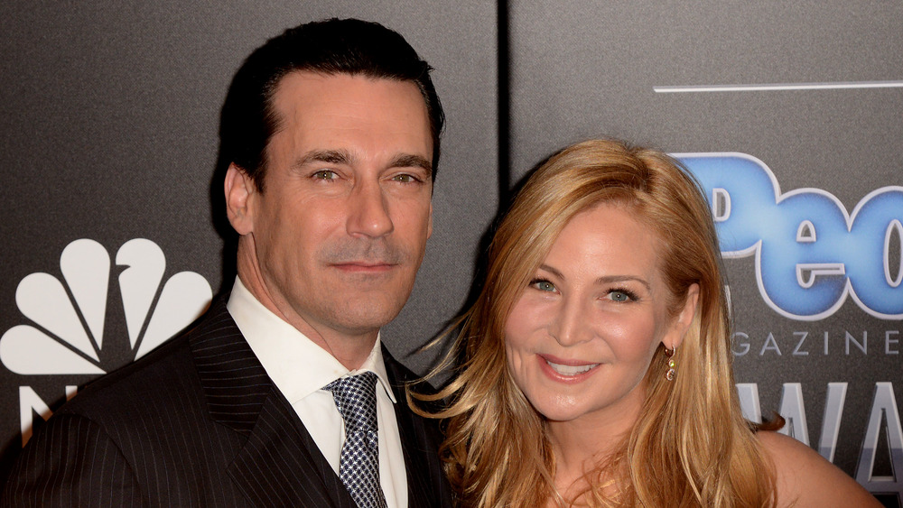 Jon Hamm with his ex Jennifer Westfeldt 