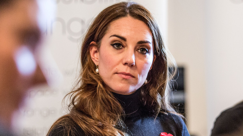 Kate Middleton with a neutral expression