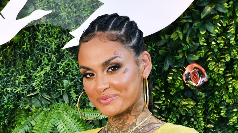 Kehlani in hoop earrings 