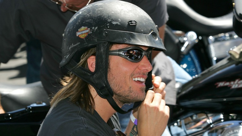 Keith Urban on motorcycle