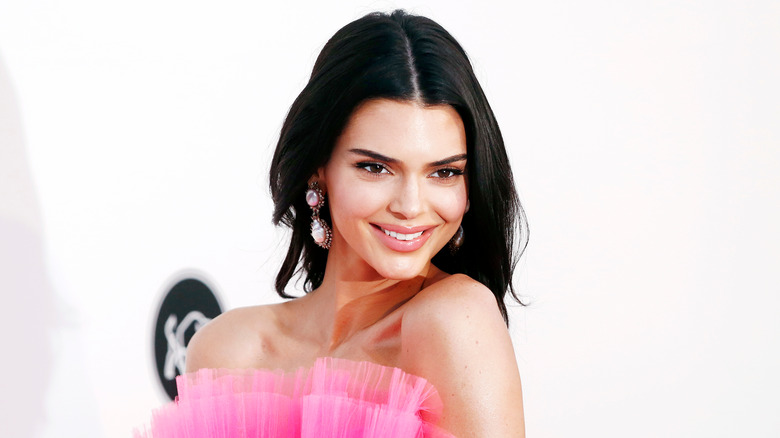 Kendall Jenner wearing pink dress