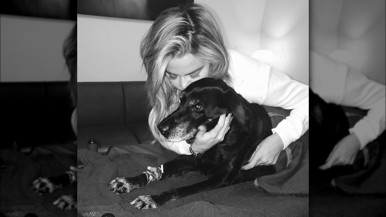 Khloé Kardashian with her dog, Gabbana