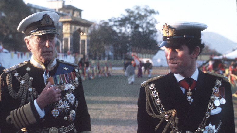 Lord Mountbatten with Prince Charles in uniform