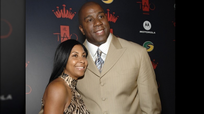 Magic Johnson with wife, Cookie