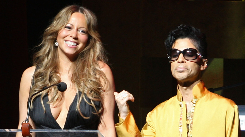 Mariah Carey and Prince smiling