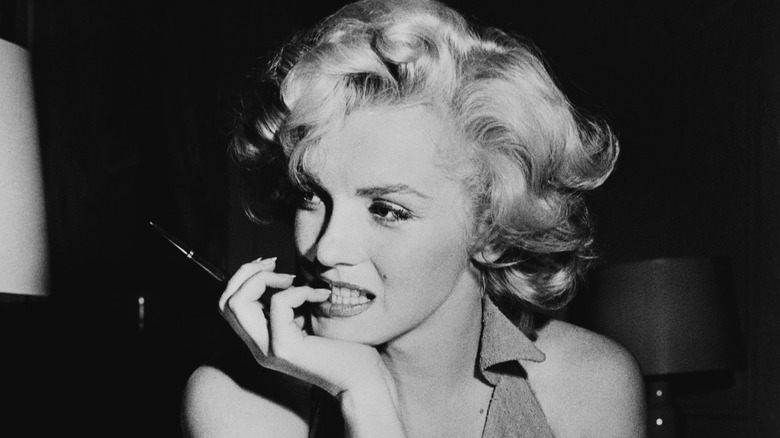 Marilyn Monroe candid black and white photograph