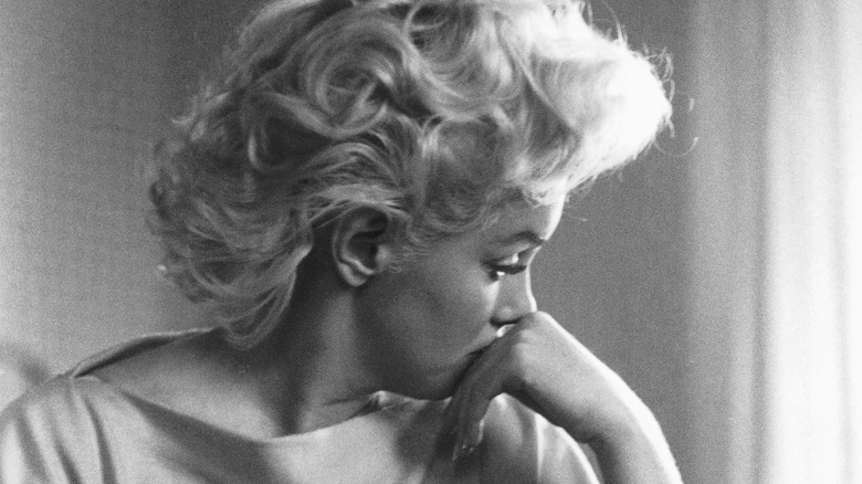 Marilyn Monroe looking sad