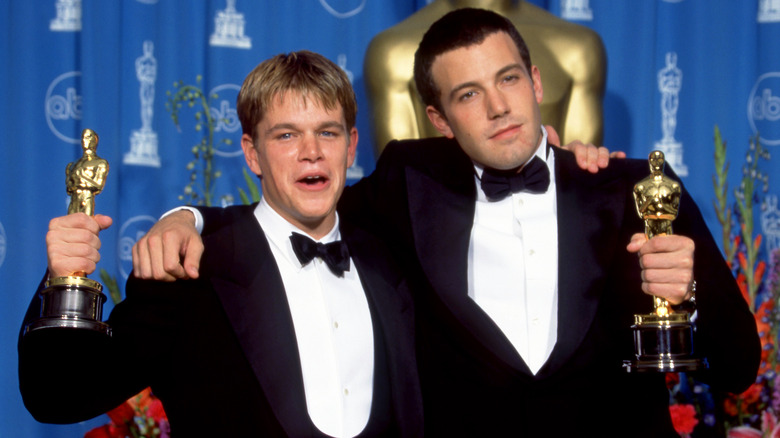 Matt Damon and Ben Affleck win the Oscar for Good Will Hunting