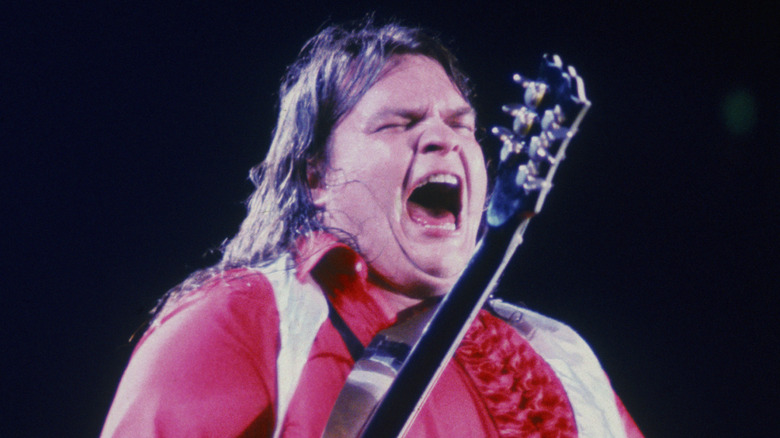 Meat Loaf singing on stage