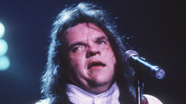 Meat Loaf looking annoyed on stage