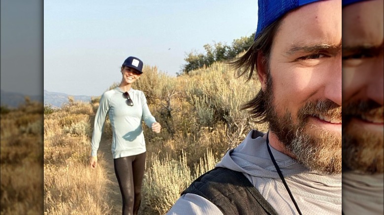 Meghan King and Christian Schauf on a hike 