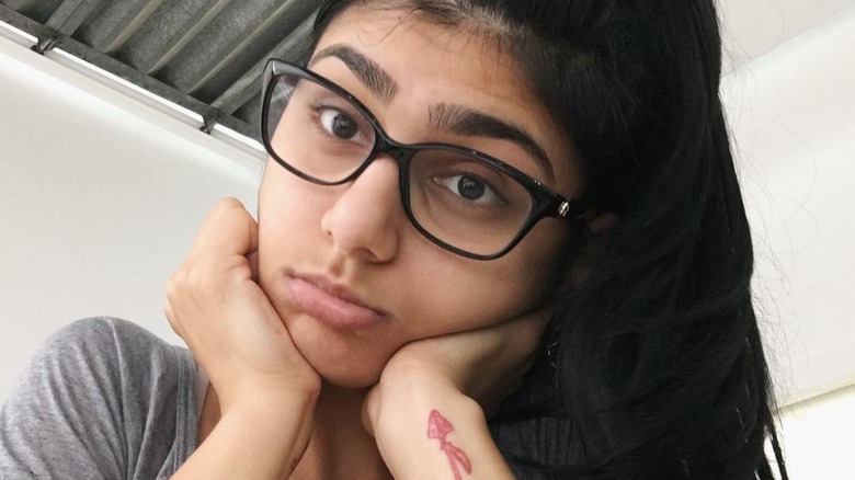 Mia Khalifa sad frowning