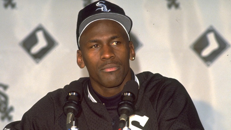 Michael Jordan during baseball press conference