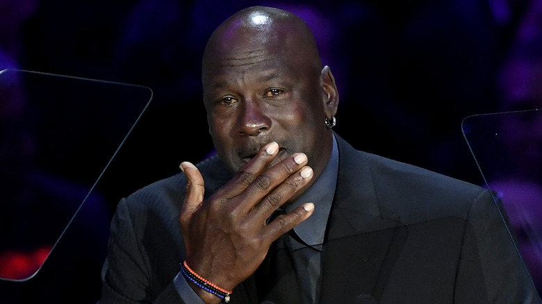 Michael Jordan becoming emotional while eulogizing Kobe Bryant