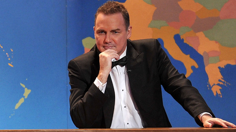 Norm Macdonald at the "SNL" Weekend Update desk