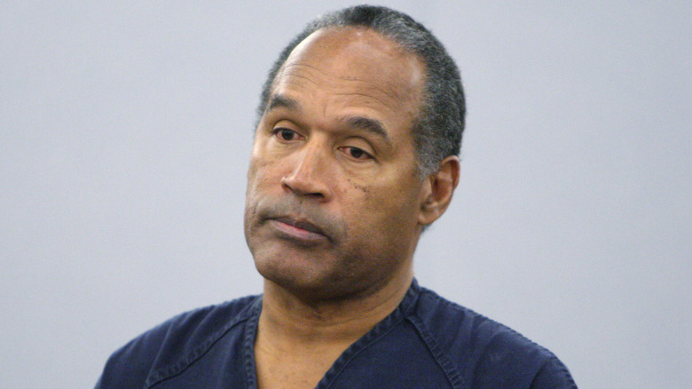 O.J. Simpson staring ahead in court