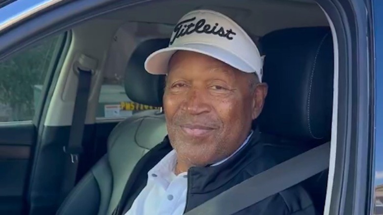 O.J. Simpson sitting in the car