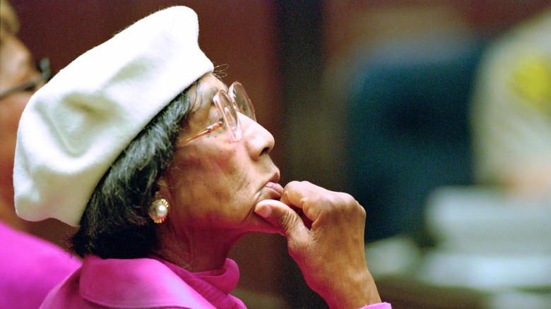 Eunice Simpson attending the trial of O.J. Simpson