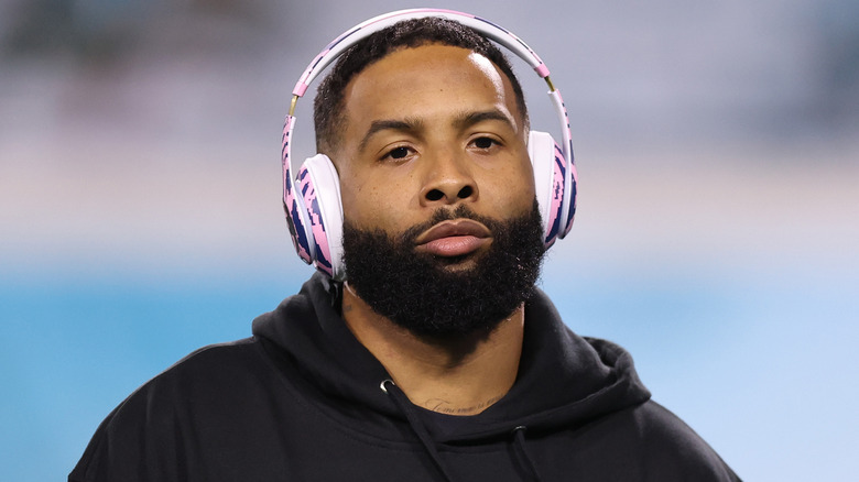 Odell Beckham Jr. wearing headphones