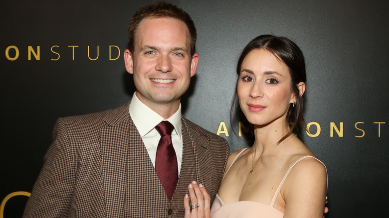 Patrick J. Adams and Troian Bellisario at a Golden Globes after party