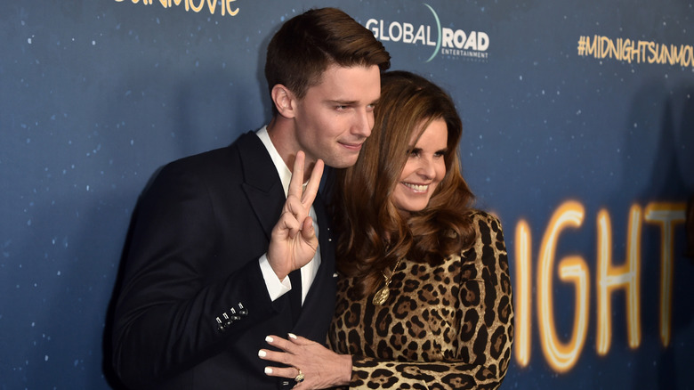 Patrick Schwarzenegger and Maria Shriver at a Midnight Sun premiere